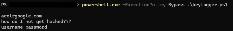 PowerShell Keylogger preview